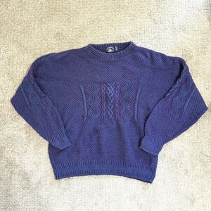 Boathouse Row Geometric Cable Knit Crewneck Pullover Sweater Coogi Style Medium